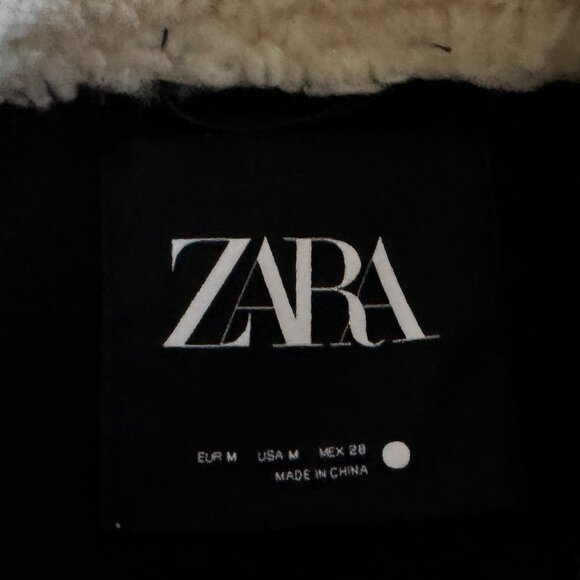 Zara oversized teddy sherpa bomber jacket NWT - Picture 3 of 4